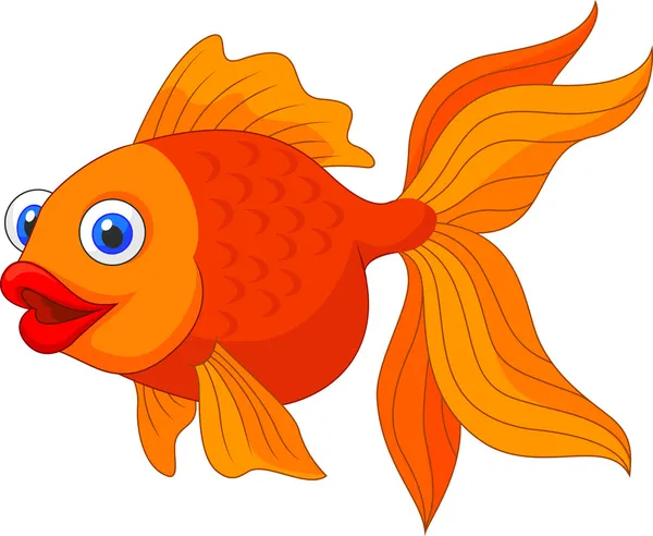 Linda caricatura de peces de oro — Vector de stock