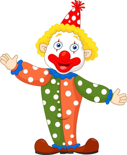 Schattig clown cartoon — Stockvector