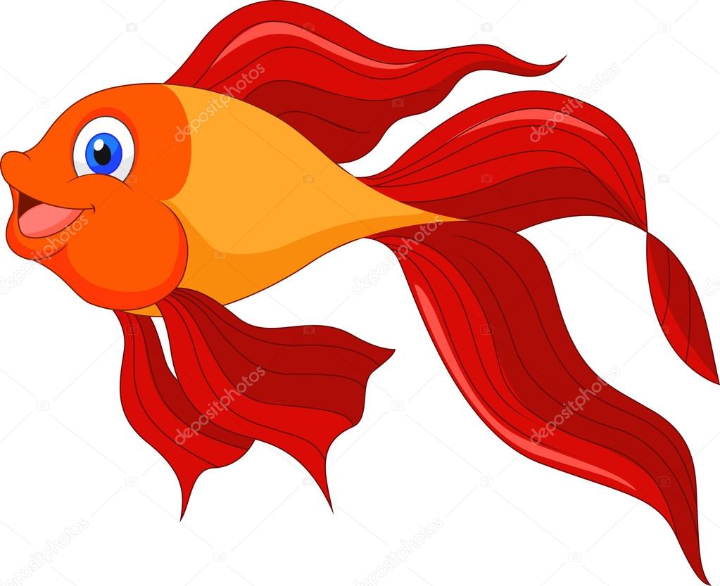 Cute golden fish cartoon Stock Vector Image by ©tigatelu #28528835