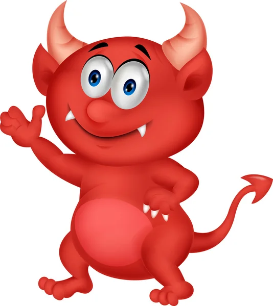 Diablo rojo de dibujos animados — Vector de stock