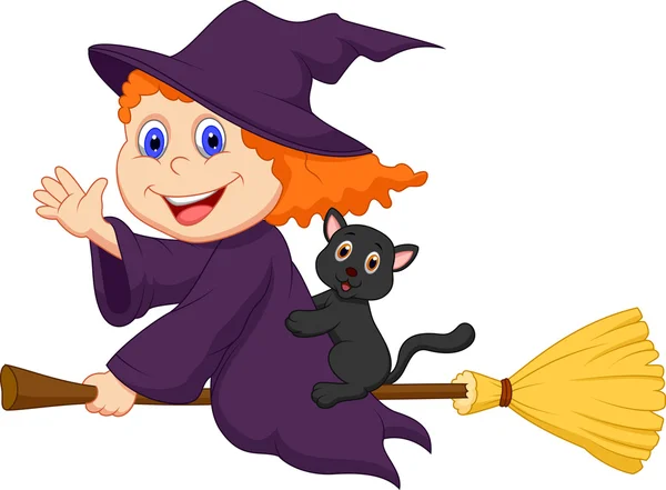 Cute cartoon witch — Stock Vector