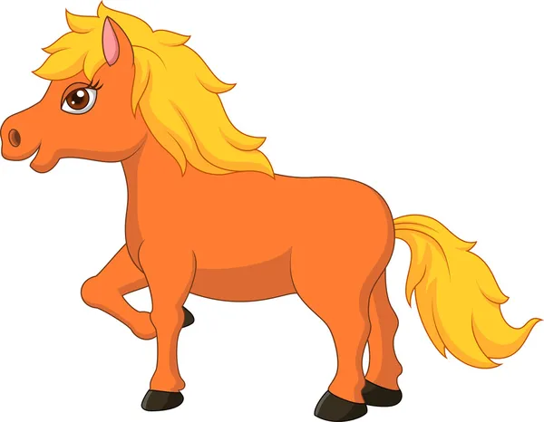 Mignon cheval poney dessin animé — Image vectorielle