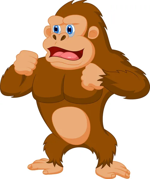 Divertente cartone animato Gorilla — Vettoriale Stock