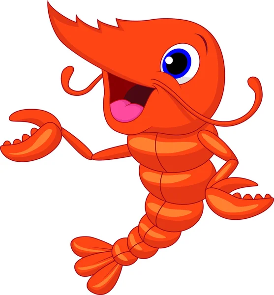 Funny shrimp cartoon — Stock Vector