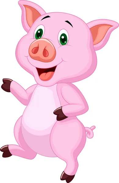 Симпатичный мультфильм про свинью — стоковый вектор