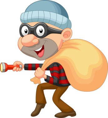 Robber with bag clipart