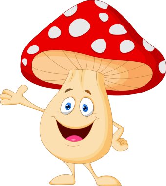 Cute mushroom cartoon clipart