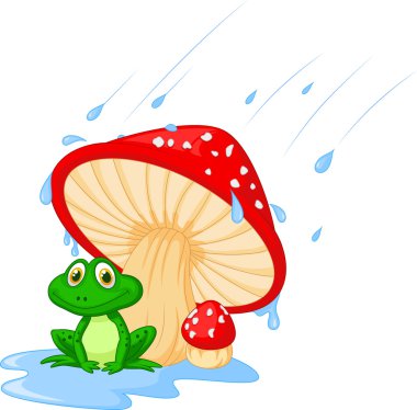 images Frog On Mushroom Drawing Outline mushroom toad free vector eps cdr ai