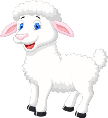 Cute sheep cartoon clipart