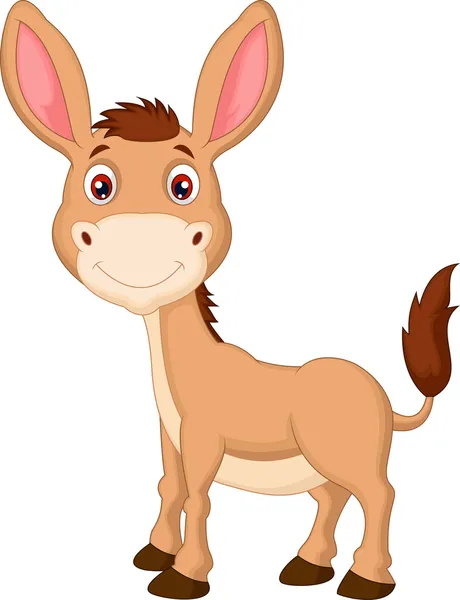 Bonito burro de dibujos animados — Vector de stock