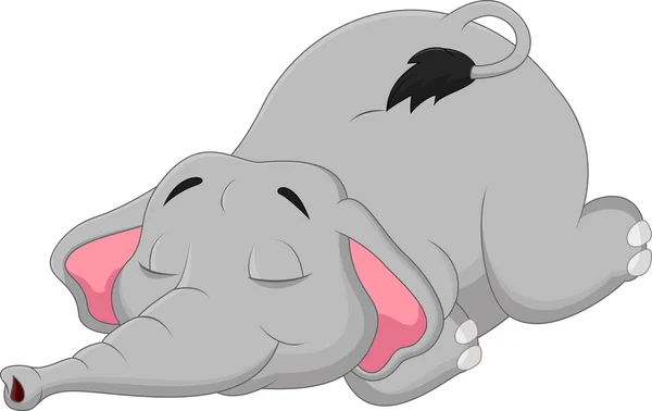 Cartoon olifant slapen — Stockvector