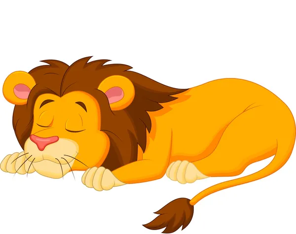 Львиный мультфильм спит — стоковый вектор