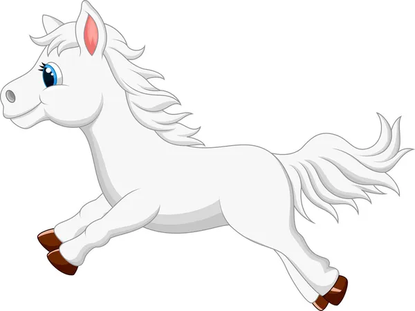Desenhos animados de cavalo branco — Vetor de Stock