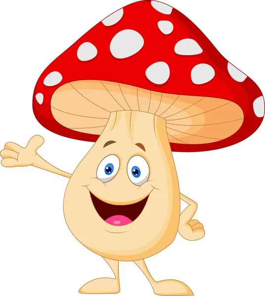 Cute mushroom cartoon — Stock Vector