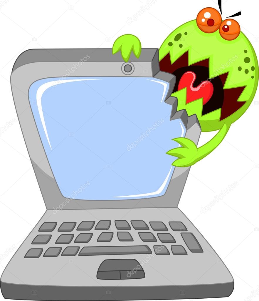 Cictures Computer Viruses Cartoon Virus Eating Computer