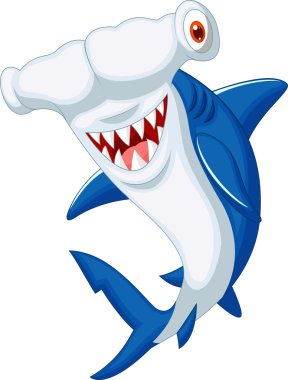 Cute hammerhead shark cartoon clipart