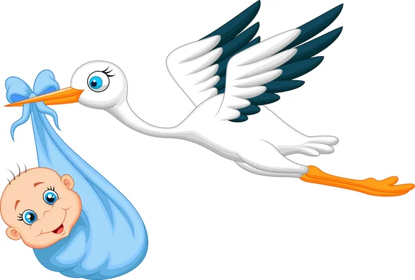 Stork with baby — Stock Vector