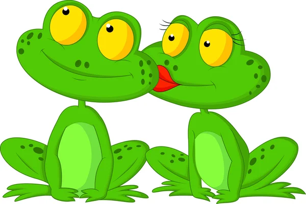 Frogs kissing — Stock Vector