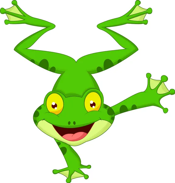 Funny frog cartoon — Stock Vector