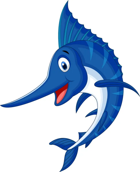 Marlin poisson dessin animé — Image vectorielle