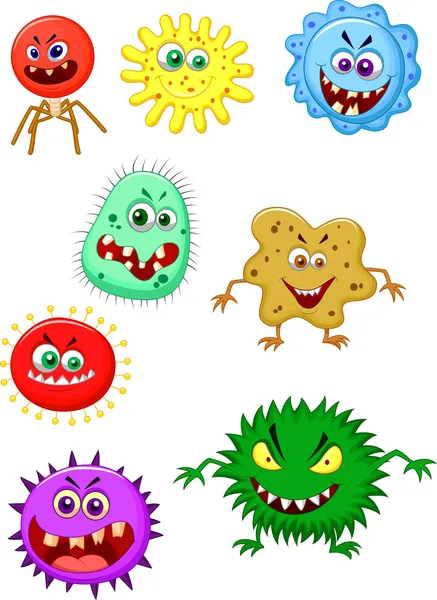 Virus cartoon collectie — Stockvector