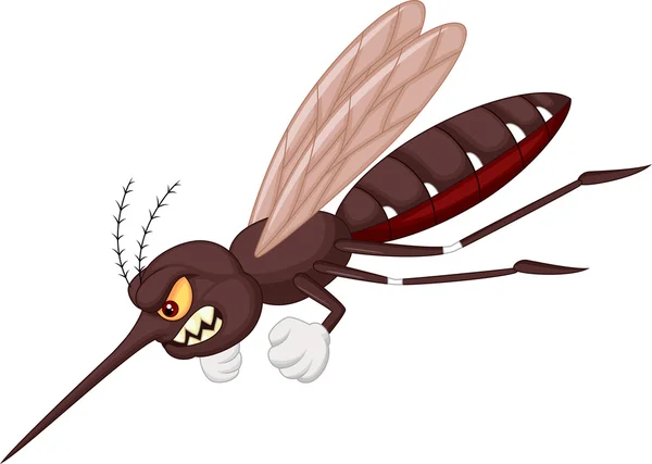 怒っている蚊の漫画 — ストックベクタ
