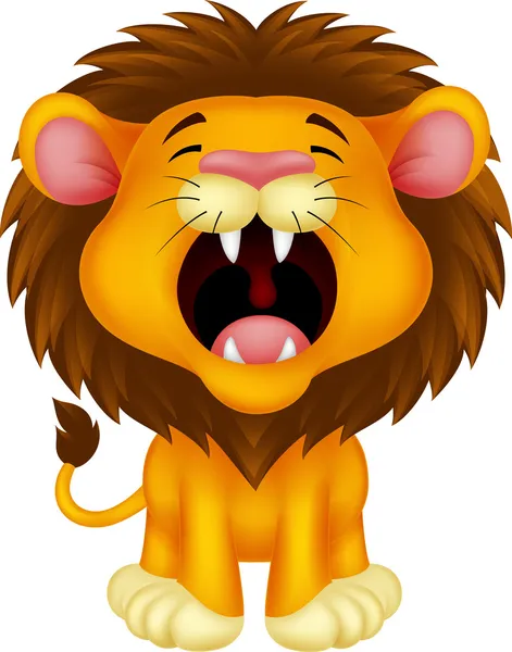 Desenhos animados do leão rugindo — Vetor de Stock