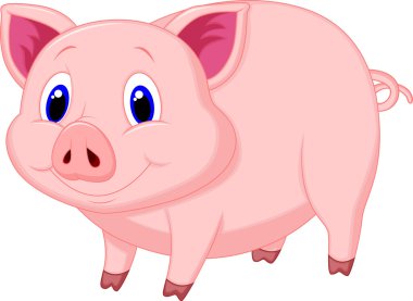 Картина, постер, плакат, фотообои "симпатичный мультфильм про свинью", артикул 35078271
