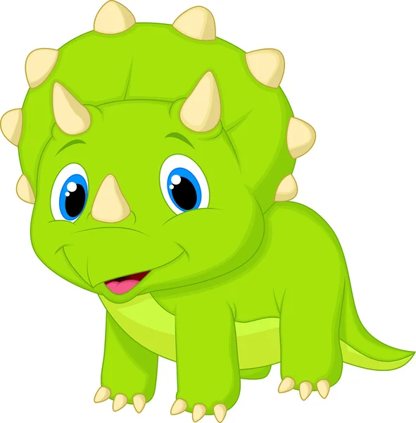 Cute baby triceratops cartoon — Stock Vector