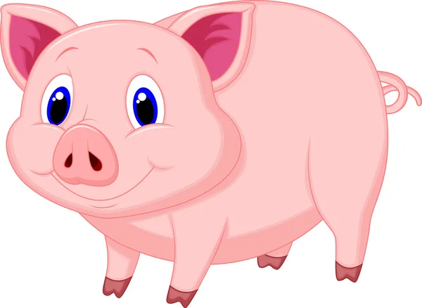 Mignon dessin animé de porc — Image vectorielle