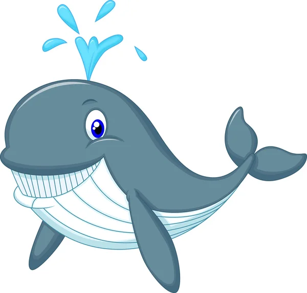 Leuke walvis cartoon — Stockvector