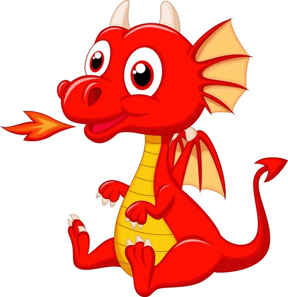 Cute baby dragon cartoon — Stock Vector