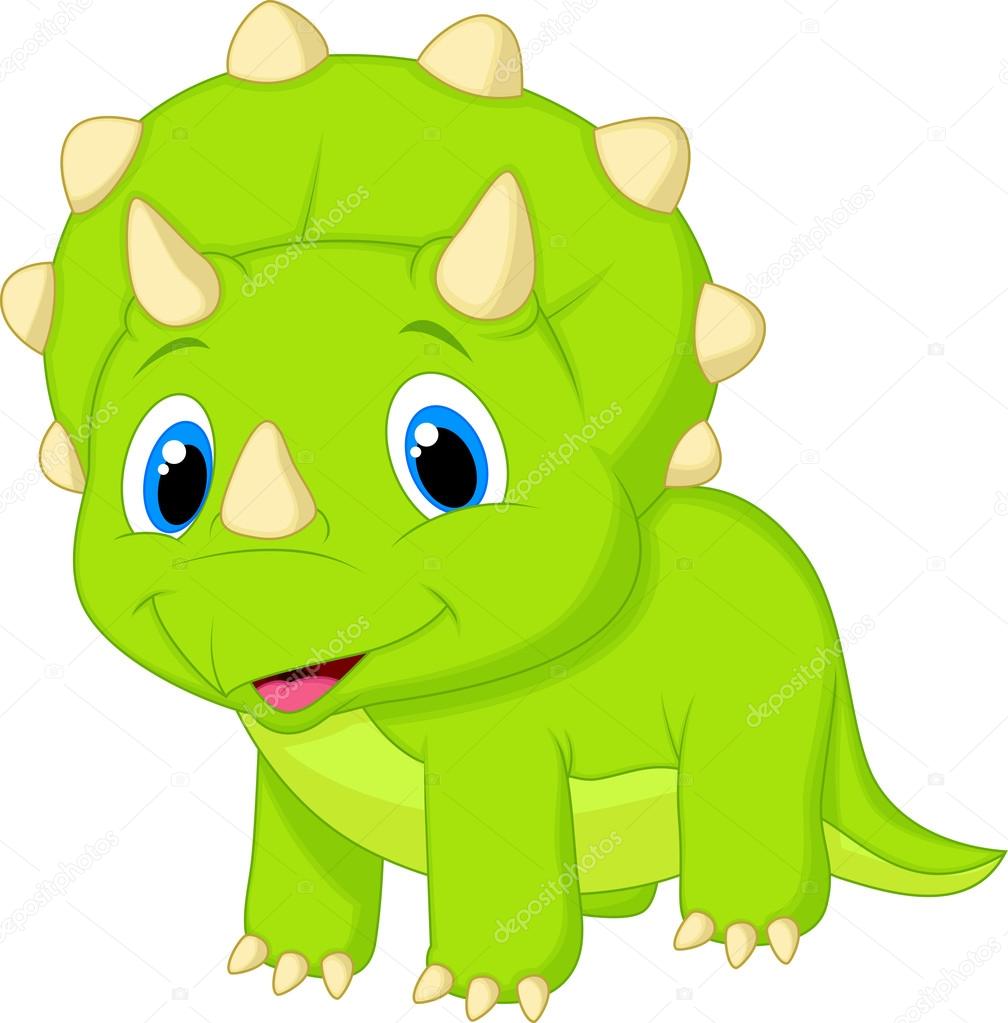 Cute baby triceratops cartoon