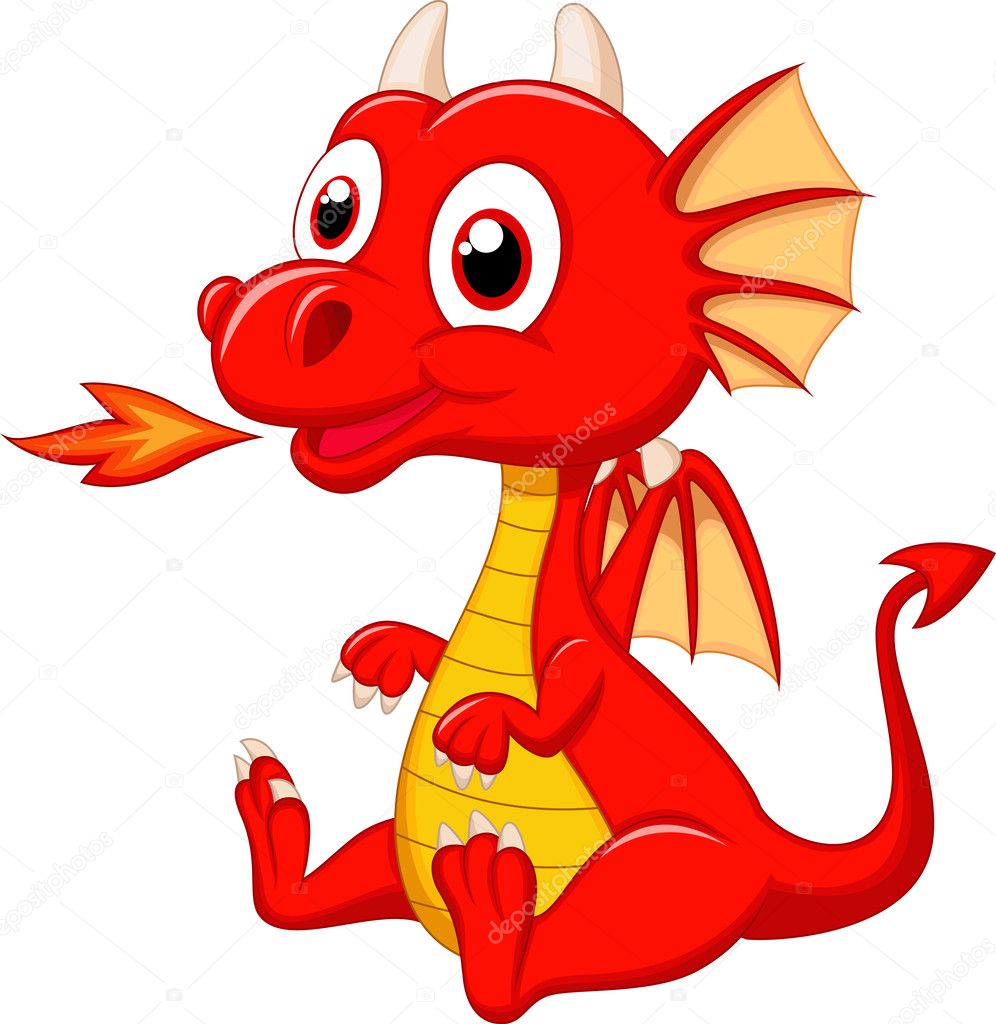 Cute baby dragon cartoon