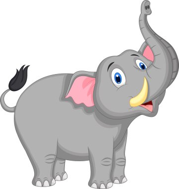 Cute elephant cartoon clipart