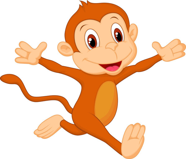 Happy monkey cartoon running