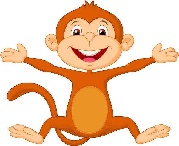 Happy monkey cartoon — Stock vektor