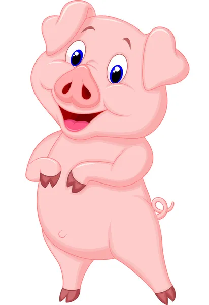 Cute pig cartoon posing — Stock Vector