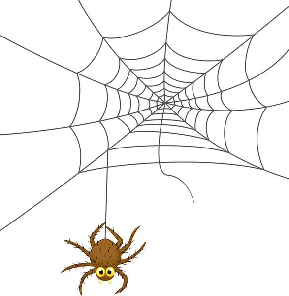 Spider web karikatura — Stockový vektor