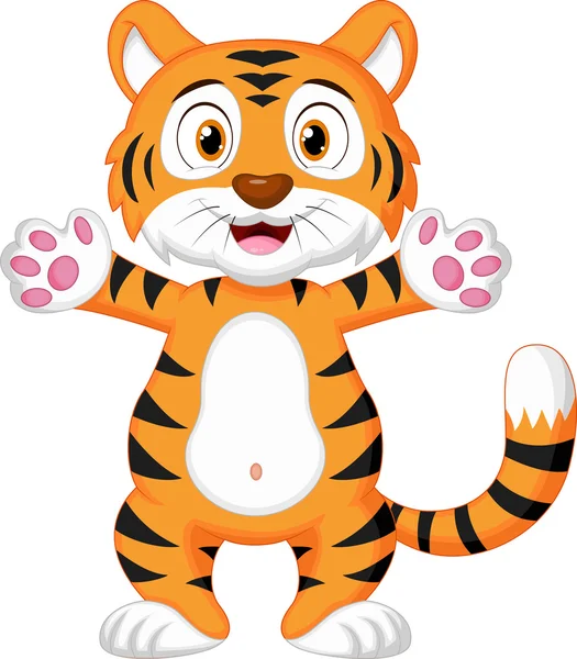 Lindo bebé tigre de dibujos animados — Vector de stock