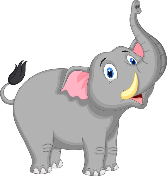 Lindo elefante de dibujos animados — Vector de stock