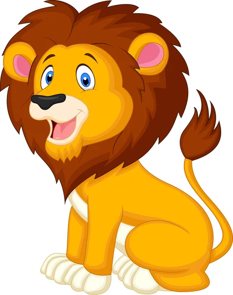 Mignon lion dessin animé — Image vectorielle