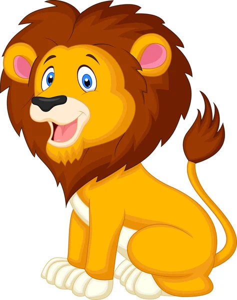 Lindo león de dibujos animados — Vector de stock