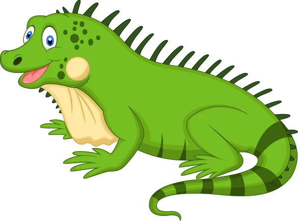 Lindo dibujo animado iguana — Vector de stock