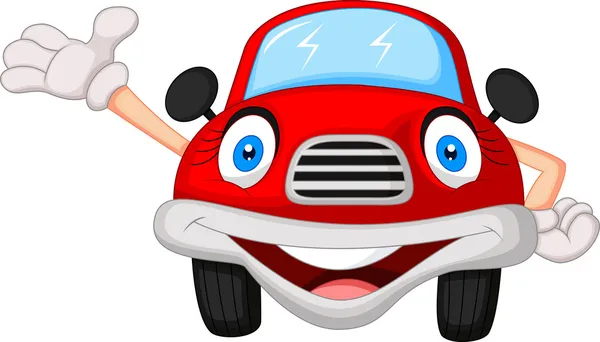 Cute red car cartoon character Vector Graphics