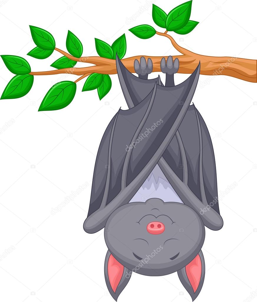 Cute bat cartoon sleeping