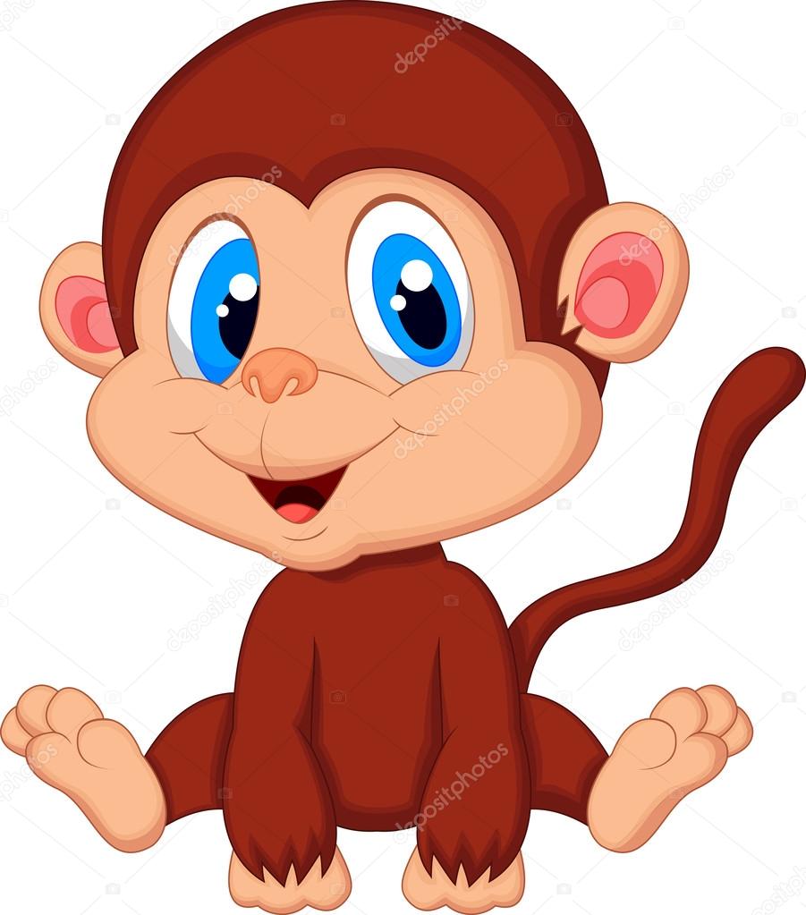 Cute Baby Monkey Cartoon Vector Image By C Tigatelu Vector Stock