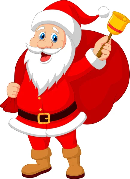 Santa Claus con campana — Vector de stock