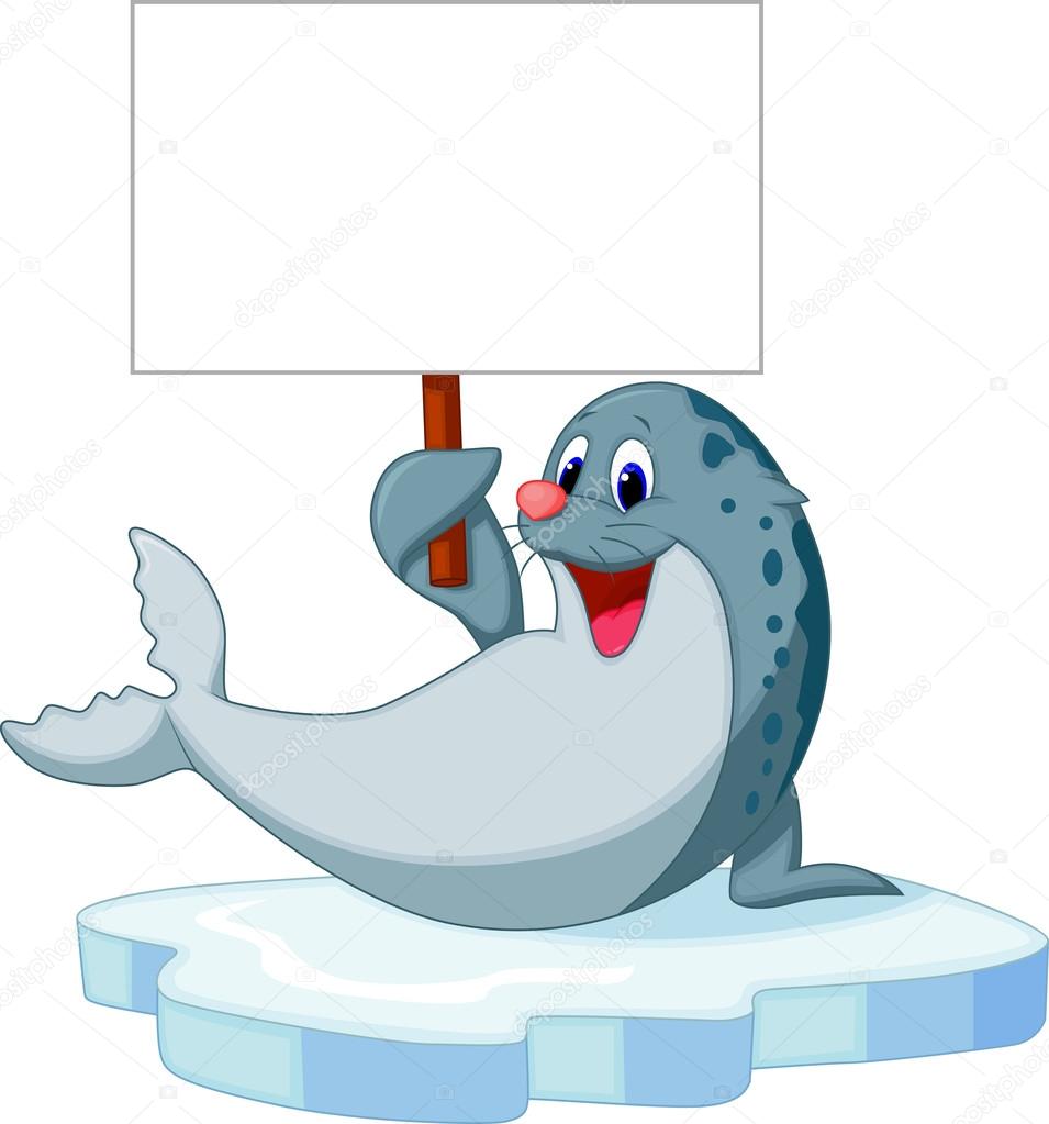 Cute seal cartoon Stock Vector Image by ©tigatelu #37137119
