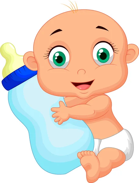 Lindo bebé niño de dibujos animados — Vector de stock